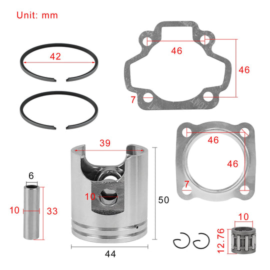 Kit Pistão 44mm Pw 50cc Da Yamaha